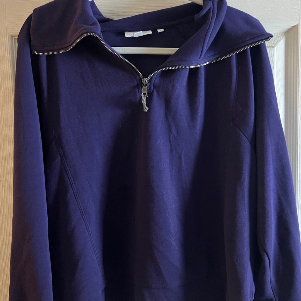 Chicos Purple Zip-Up Hoodie